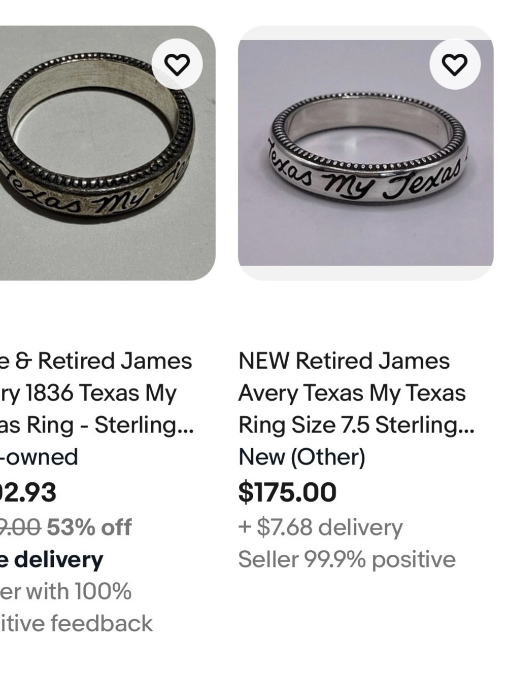 James Avery Sterling Silver "Texas My Texas" Engraved Band - Silver